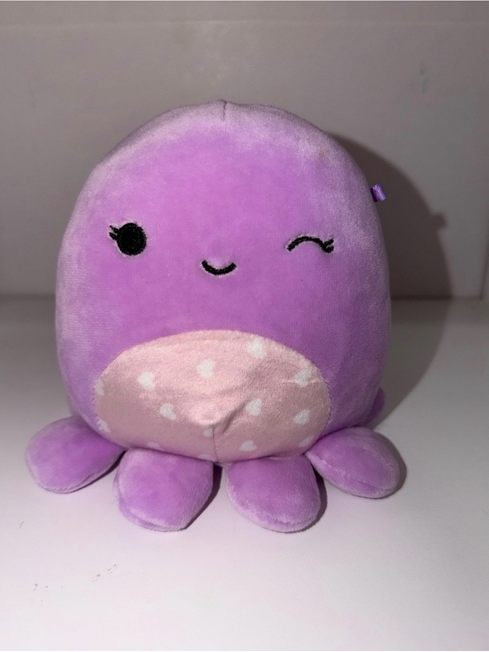 Squishmallows Violet the Purple Winking Octopus with Pink Polka-Dot Belly